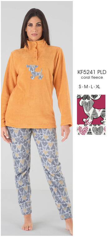 ART. KF5241 PLD- pigiama donna m/l coral fleece kf5241 pld - Fratelli Parenti